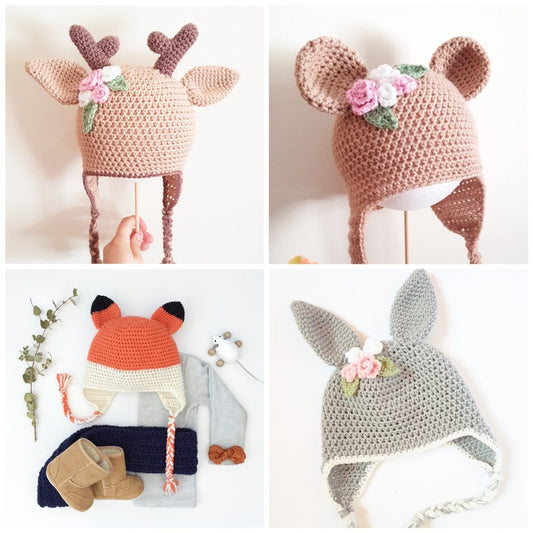 4in1 Animal Crochet Beanie Pattern