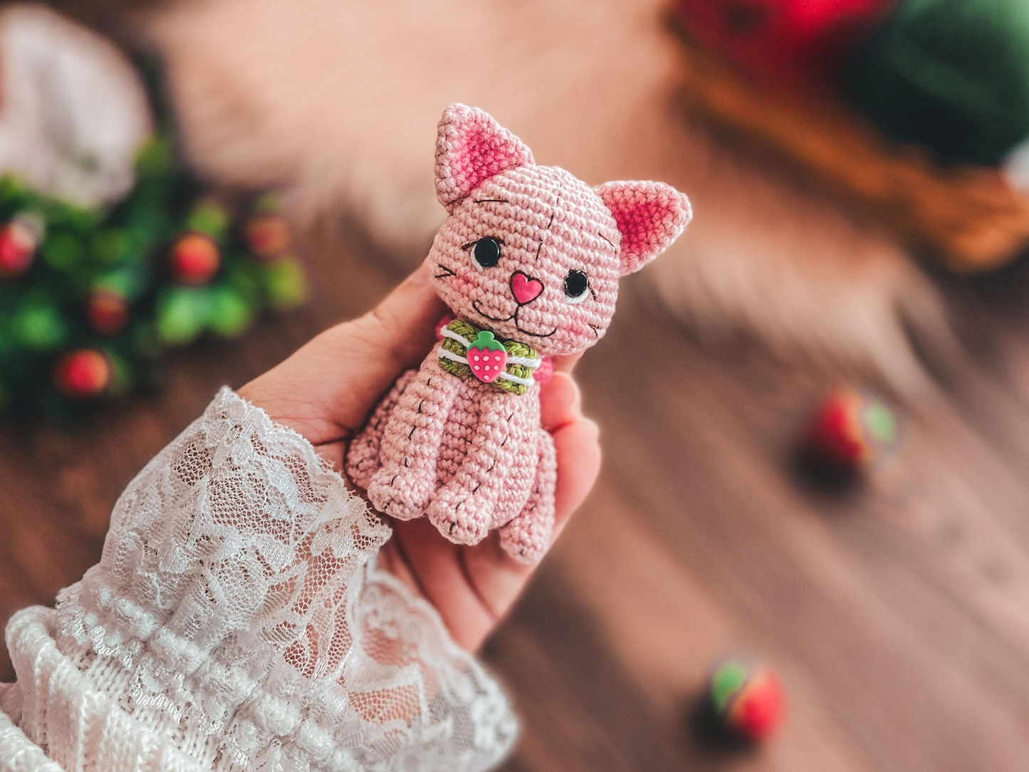 Doll Dressed In Strawberry Costume Crochet Pattern